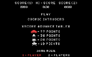 Screenshot of "Cosmic Intruders at 2018"